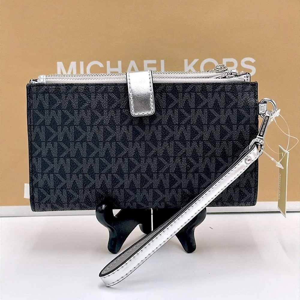 Michael kors Jet Set Travel Large Embellished Signature Logo Wristlet Black